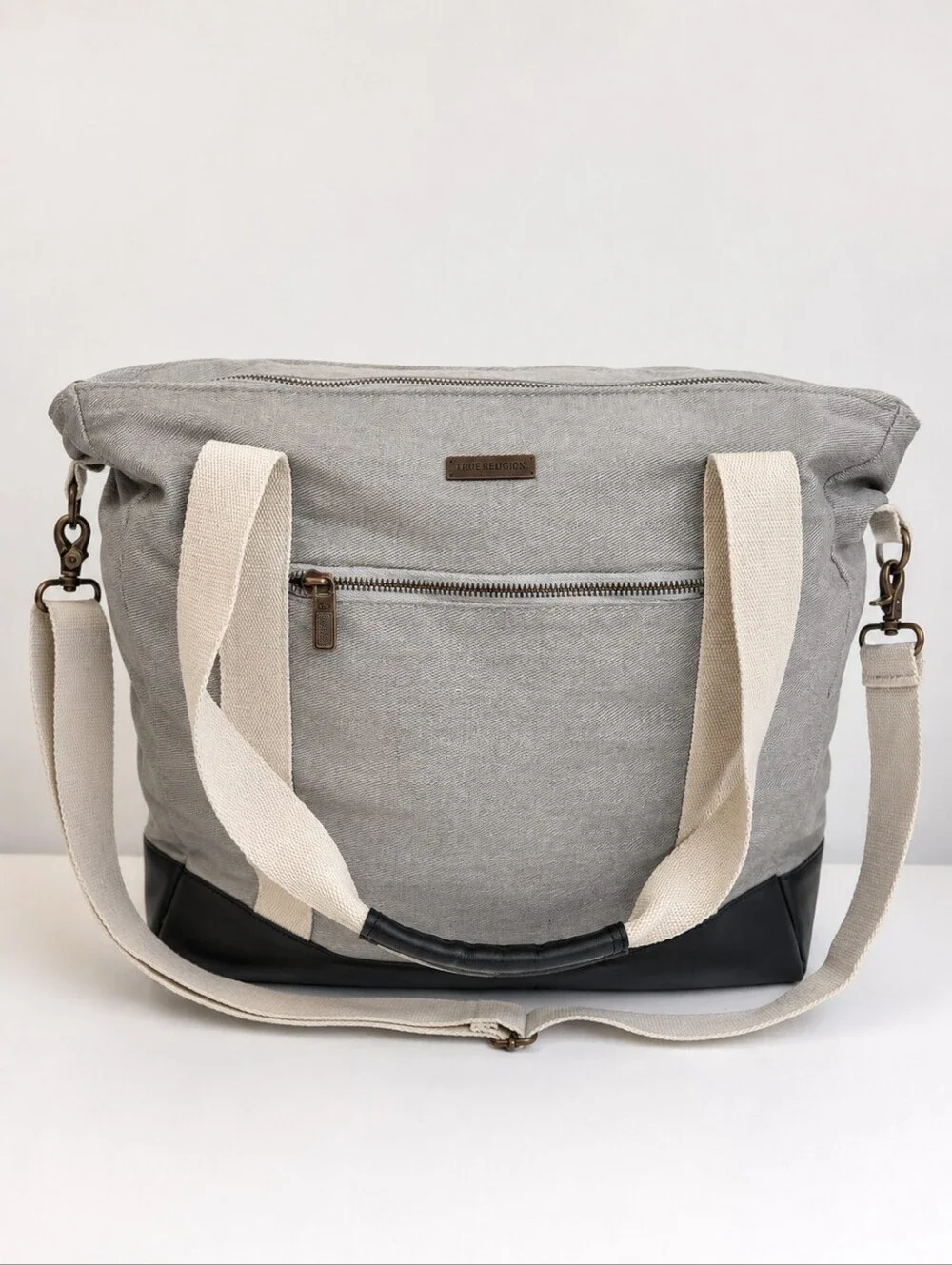 Cutter & Buck Gray Canvas Weekender Tote / Travel Bag